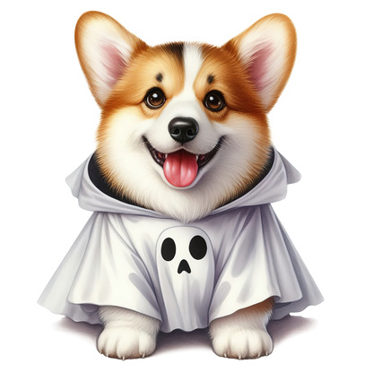 Halloween ghost dog SAND TEE SIZE XXL