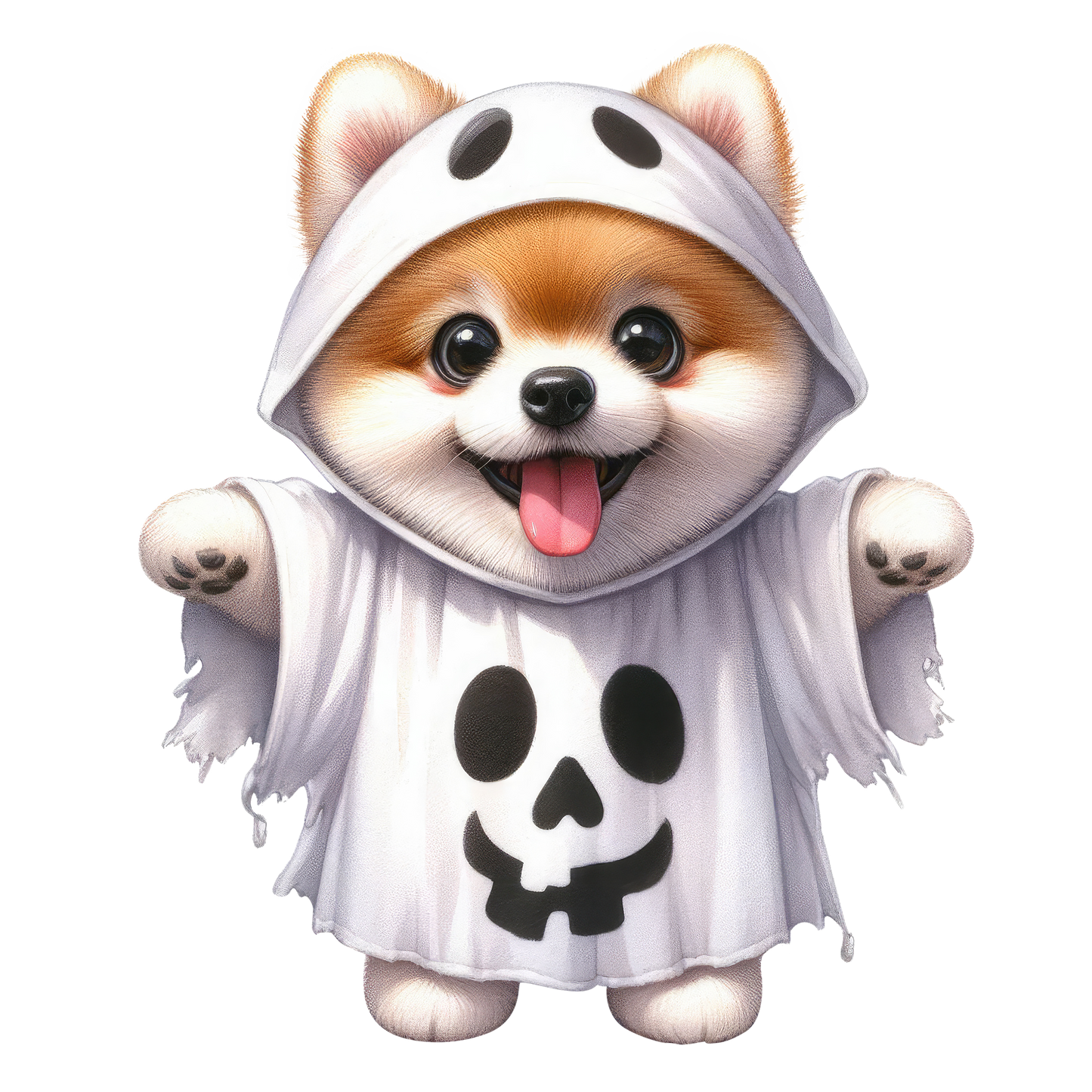 Halloween ghost dog SAND TEE SIZE XXL