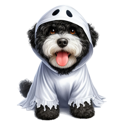 Halloween ghost dog SAND TEE SIZE SMALL