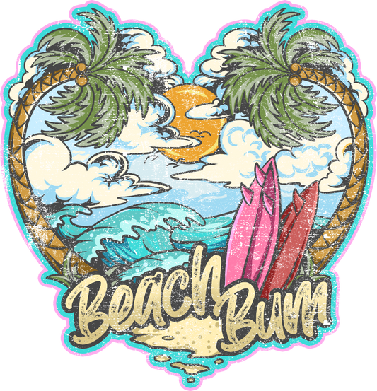 Beach Bum Sublimation or screenprint- Design only