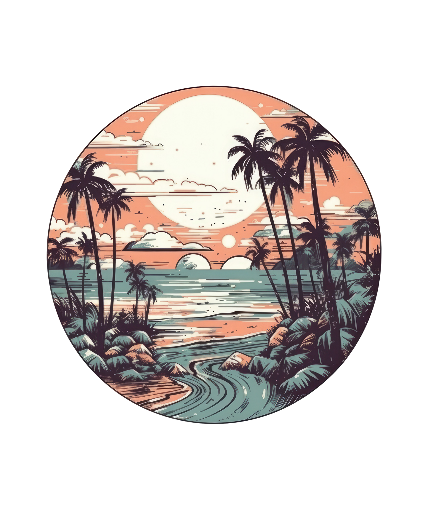 Retro Beach sublimation or screenprint -design only