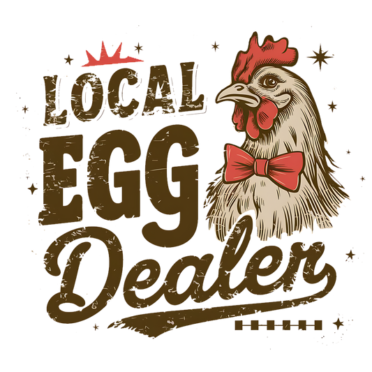 Local egg dealer DESIGN ONLY- SUBLIMATION OR SCREENPRINT