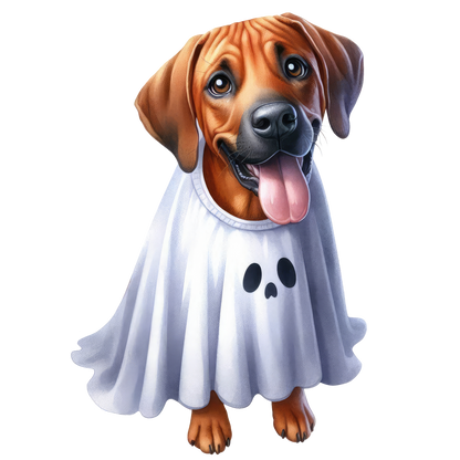 Halloween ghost dog SAND TEE SIZE XXL