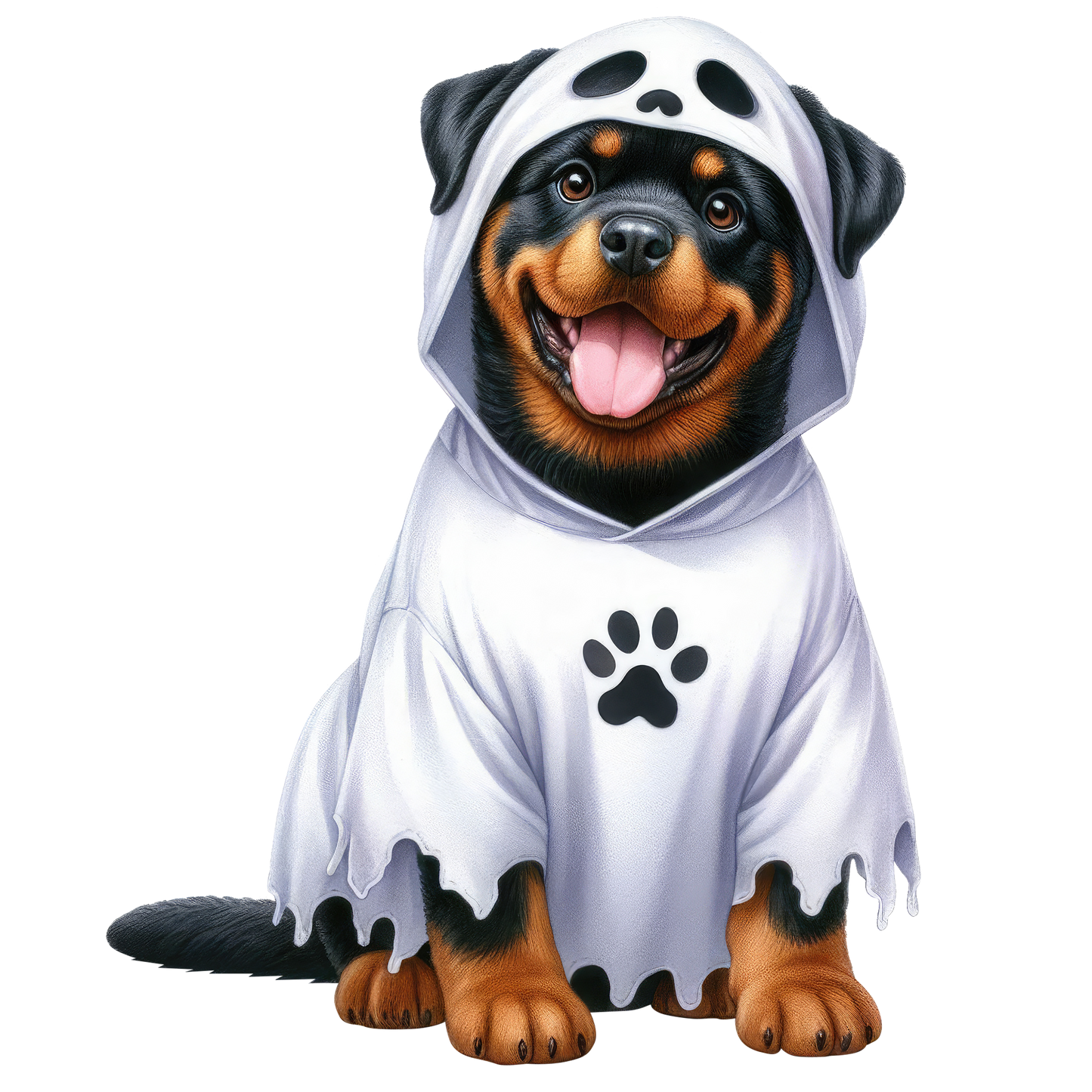 Halloween ghost dog SAND TEE SIZE SMALL