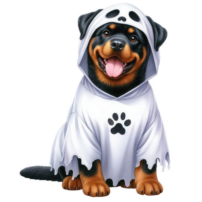 Halloween ghost dog SAND TEE SIZE XXL