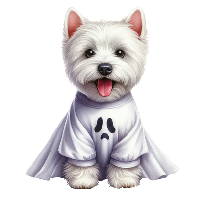 Halloween ghost dog SAND TEE SIZE XXL