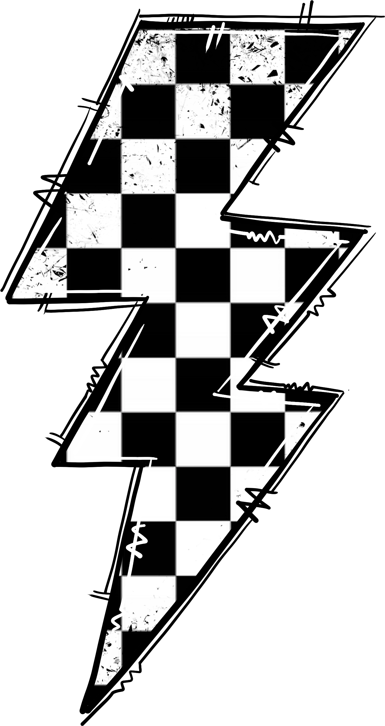 Checkered lightning bolt sublimation- design only