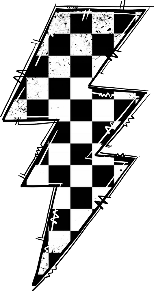 Checkered lightning bolt sublimation- design only