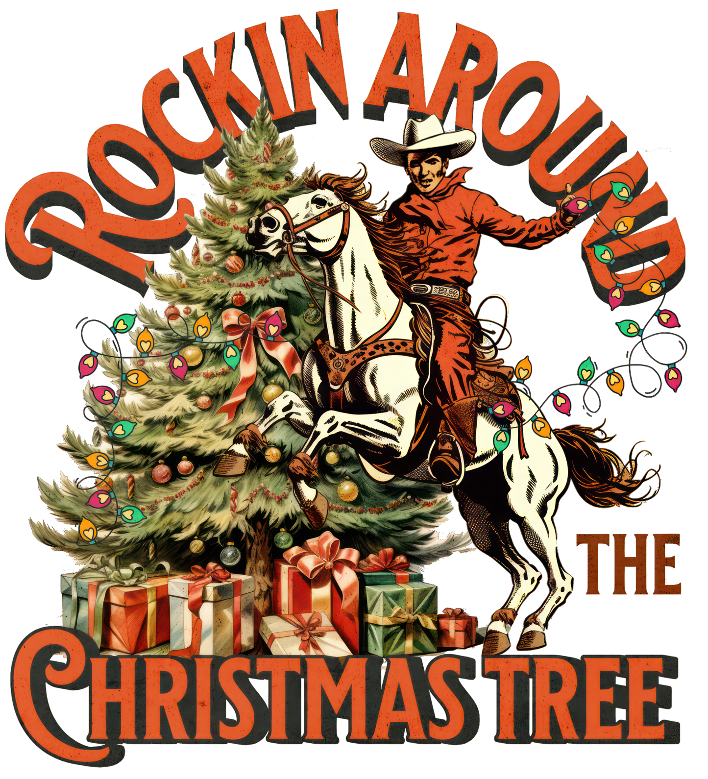 Rockin around the Christmas tree - DESIGN ONLY SUBLIMATION OR SCREENPRINT