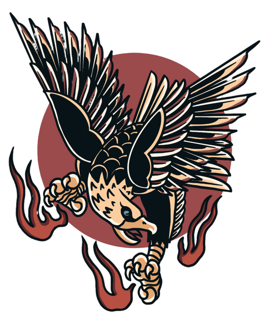 Eagle tattoo -DESIGN ONLY SUBLIMATION OR SCREENPRINT